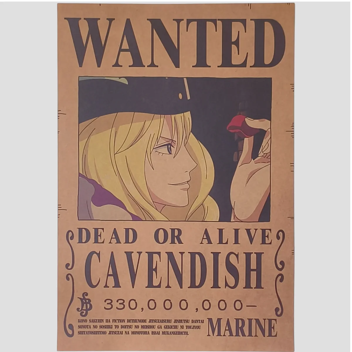 Affiche murale One Piece – Avis de recherche Cavendish