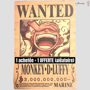 Affiche murale One Piece – Avis de recherche Monkey D Luffy Gear 5
