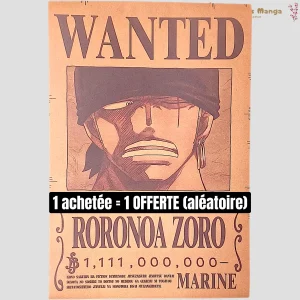 Affiche murale One Piece – Avis de recherche Roronoa Zoro
