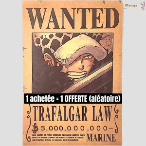 Affiche murale One Piece – Avis de recherche Trafalgar Law