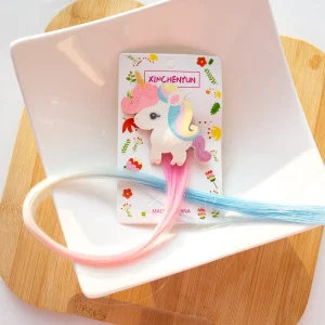 Pince à Cheveux Mèche Colorée Licorne