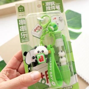 Stylo Porte-clés Kawaii Panda Mahjong